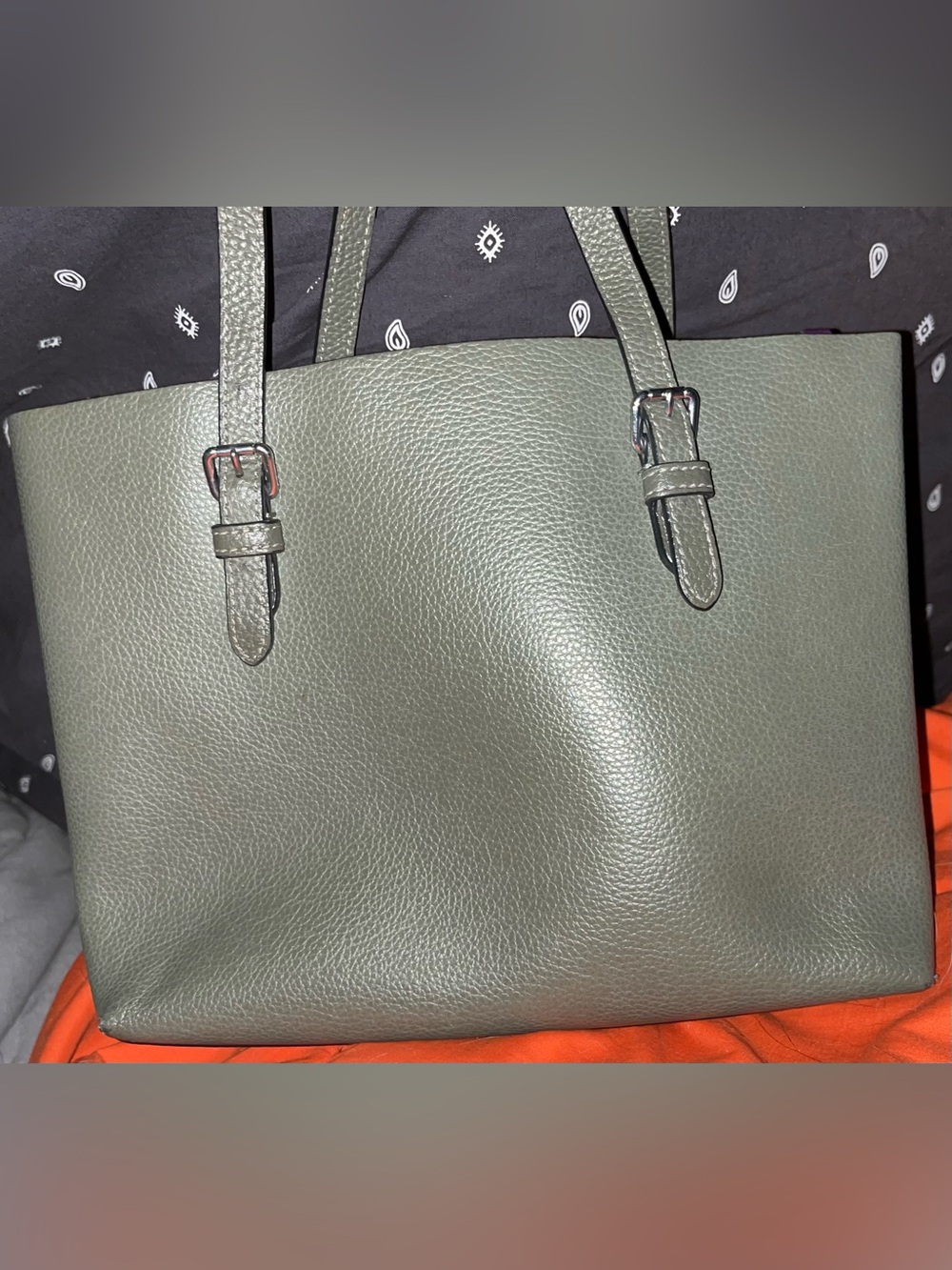 Coach EUC Olive Green Leather Mollie Tote 25 - Picture 2 of 7